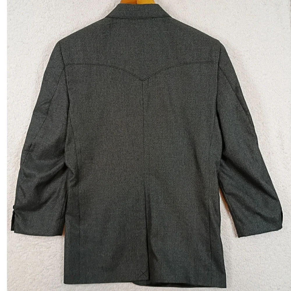 Circle S Western Blazer Mens 42R Gray Houndstooth Cowboy Country Sport Coat